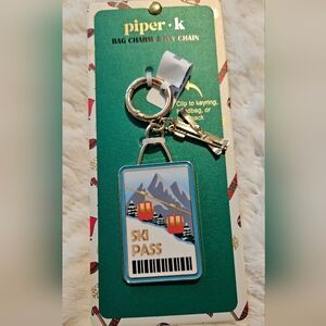 Piper K Ski Pass Keychain purse charm
